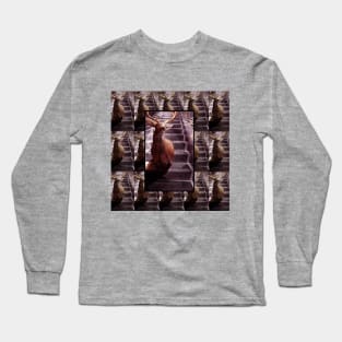 Deer on an escalator Long Sleeve T-Shirt